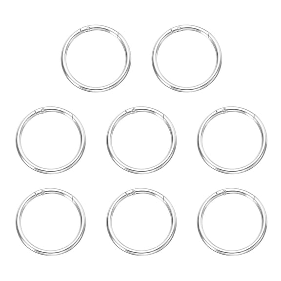 Uxcell 8pcs Spring O Ring Clip, Metal Spring Clasp Key Ring, 60mm Snap Buckle Accessories for DIY Crafts, Silver