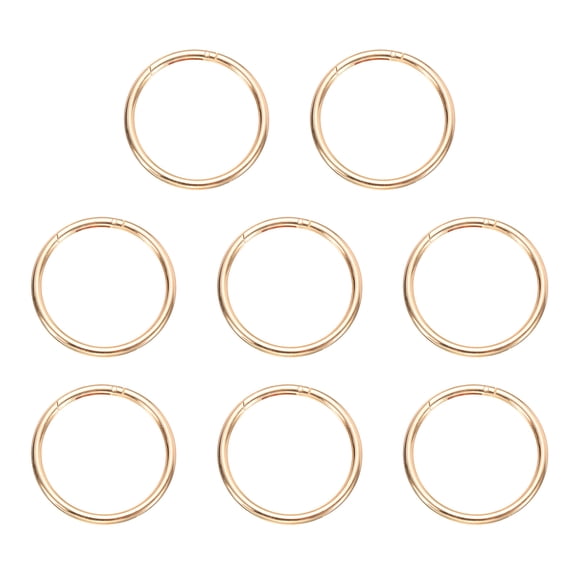 Uxcell 8pcs Spring O Ring Clip, Metal Spring Clasp Key Ring, 74.5mm Snap Buckle Accessories for DIY Crafts, Gold