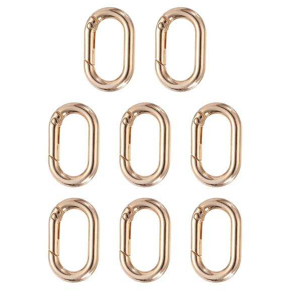 Uxcell 8pcs Spring O Ring Clip, Metal Spring Clasp Key Ring, Rounded Rectangle Snap Buckle
