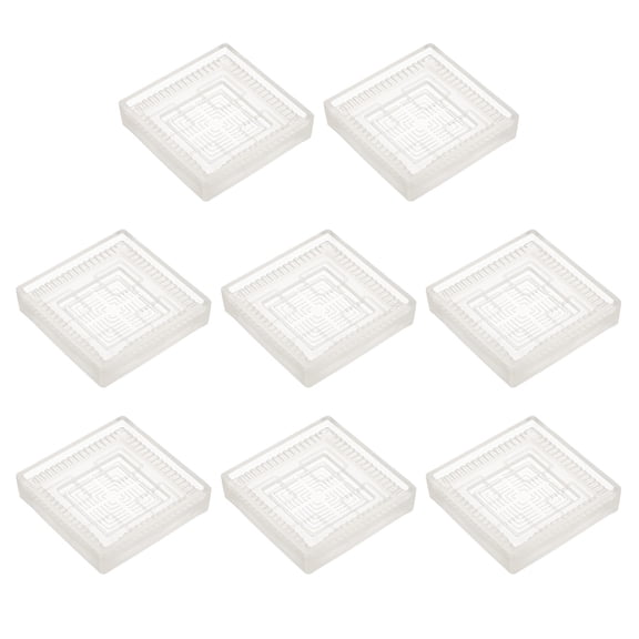 Uxcell 8pcs Square Rubber Furniture Caster Cups Square Floor Protectors for Floors, Transparent (Fit 1.4 - 2.2 Inch)