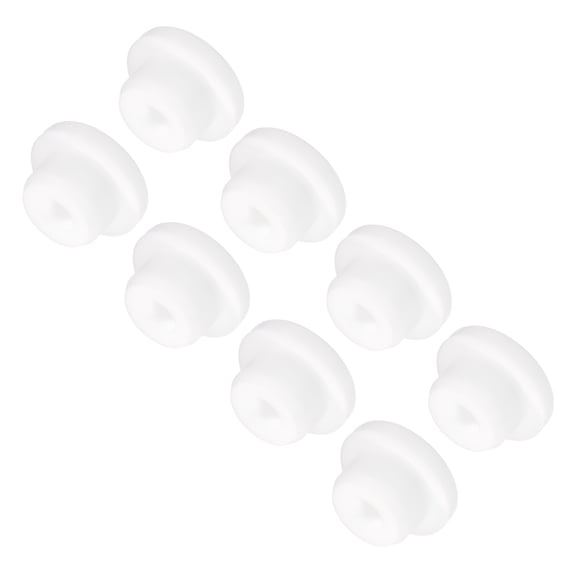 Uxcell 8pcs T-Shaped Silicone Plugs 18mm 11/16" Dia Snap in Plug Seal Round White