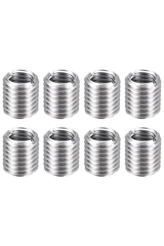 8pcs Thread Repair Inserts M18 x 2.5 Male to M14 x 2 Female Thread 20mm Long Stainless Steel Reducing Nuts Metric Self Tapping Sleeves
