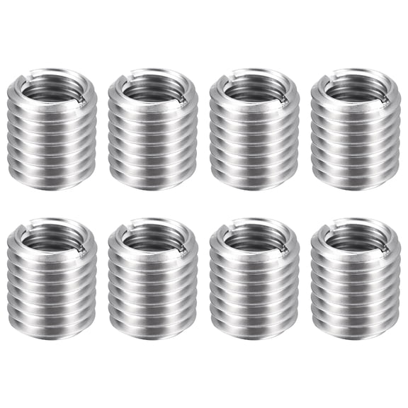 Uxcell 8pcs Thread Repair Inserts M18 x 2.5 Male to M14 x 2 Female Thread 25mm Long Stainless Steel Reducing Nuts Metric Self Tapping Sleeves