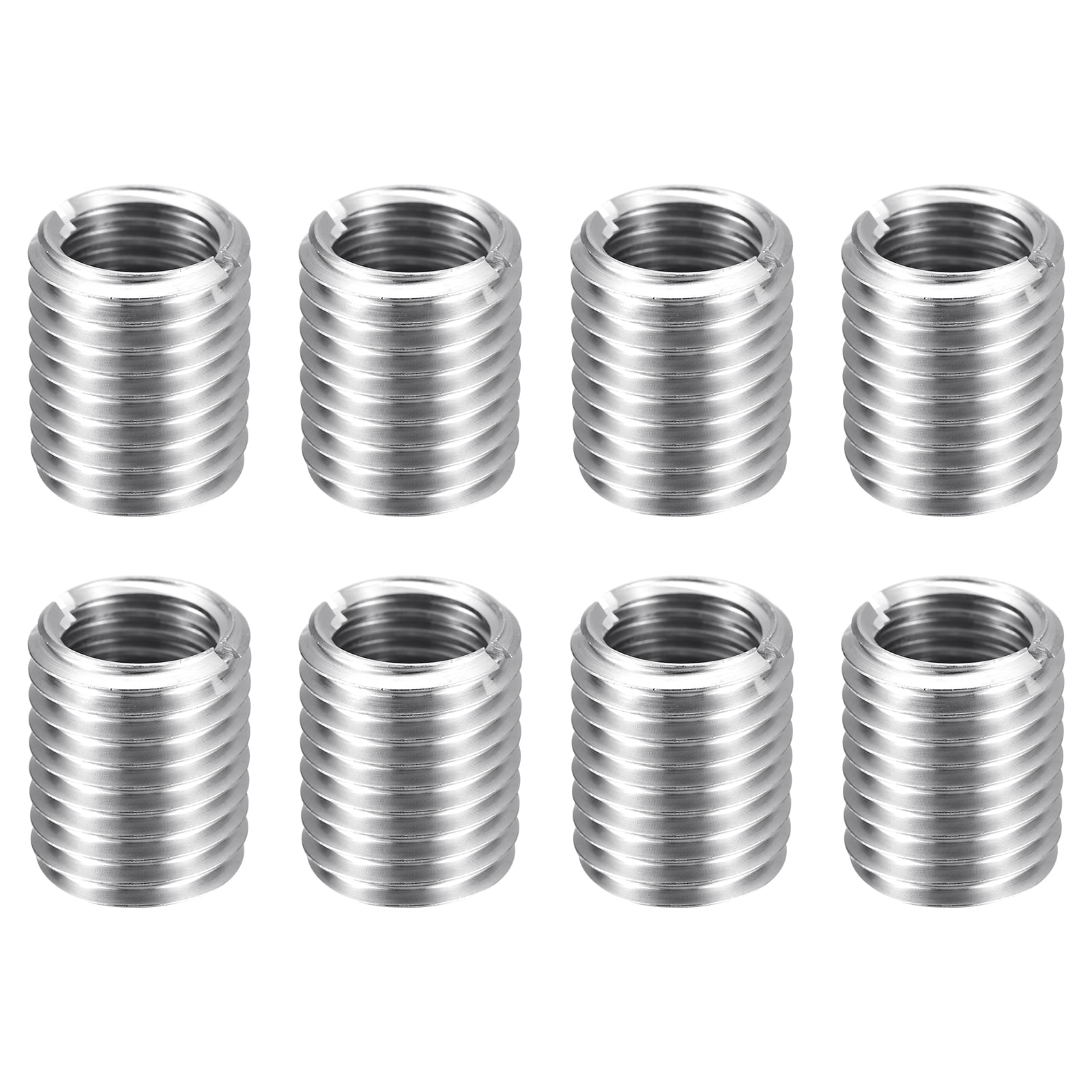Uxcell 8pcs Thread Repair Inserts M20 x 2.5 Male to M16 x 2 Female Thread 25mm Long Stainless Steel Reducing Nuts Metric Self Tapping Sleeves