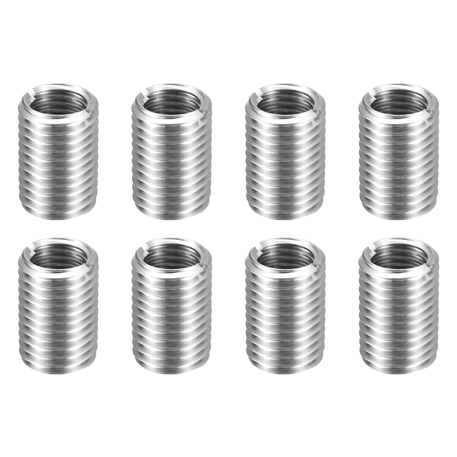 Uxcell 8pcs Thread Repair Inserts M20 x 2.5 Male to M16 x 2 Female Thread 30mm Long Stainless Steel Reducing Nuts Metric Self Tapping Sleeves