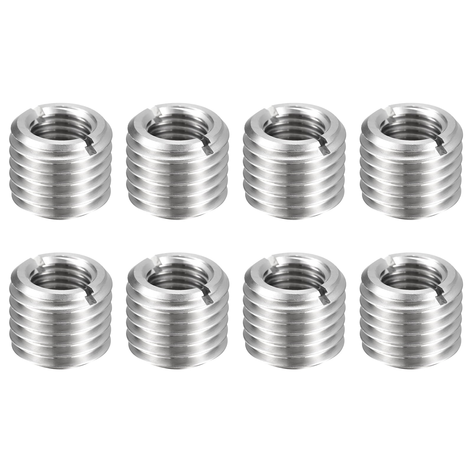Uxcell 8pcs Thread Repair Inserts M24 x 3 Male to M16 x 2 Female Thread 20mm Long Stainless Steel Reducing Nuts Metric Self Tapping Sleeves