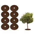 thumbnail image 1 of Uxcell 8pcs Tree Mulch Ring 16.5 Inch Non-Woven Round Tree Protector Weed Barrier Mat Plant Cover Rings for Weed Grass Control Root Protection, Brown, 1 of 7