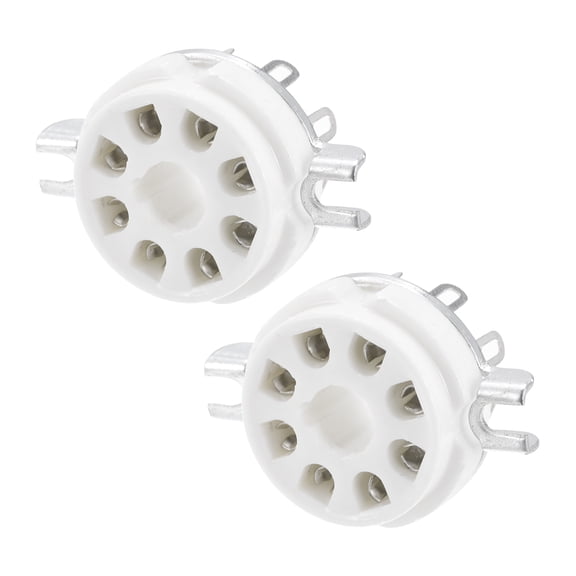 Uxcell 8pin Tube Socket Ceramics, Vacuum Tube Protect Tube Pin Socket Tinning Plated, for KT66 2Pack