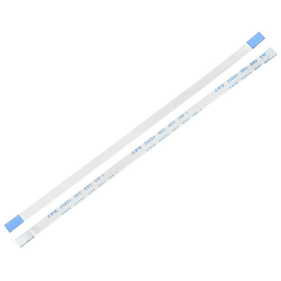 Uxcell 8pins Flexible Flat Cable FPC FFC A Type Ribbon Cable for Audio DVD Player Laptop PE White 10Pcs