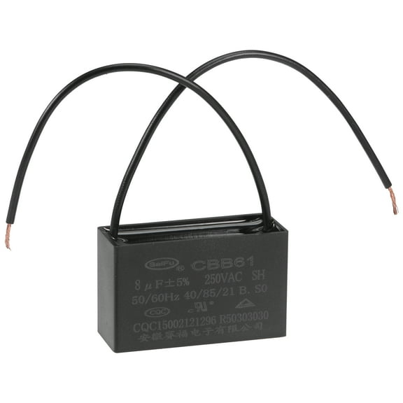 Uxcell 8uF 250V AC 2 Wires CBB61 Ceiling Fan Capacitor 1 Pack