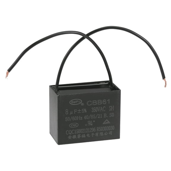 Uxcell 8uF 350V AC 2 Wires CBB61 Ceiling Fan Capacitor 1 Pack