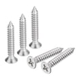 thumbnail image 1 of Uxcell #8x1-3/16" Wood Screws, 50 Pack Flat Head Phillips Self Tapping Screws 304 Stainless Steel Metal Screws, 1 of 5