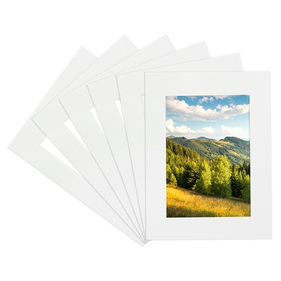 Uxcell 10x8 Mat for 8x6 Photo, 6 Pack Precut Acid-Free Mat Board White Core Picture Frame Board for Photos Show, Prints, Art Displays, White