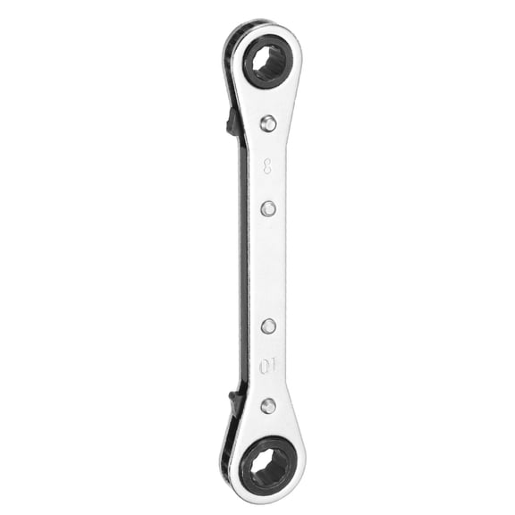 Uxcell 8x10mm Metric 180 Double Box End Reversible Ratcheting Wrench, Silver Grey
