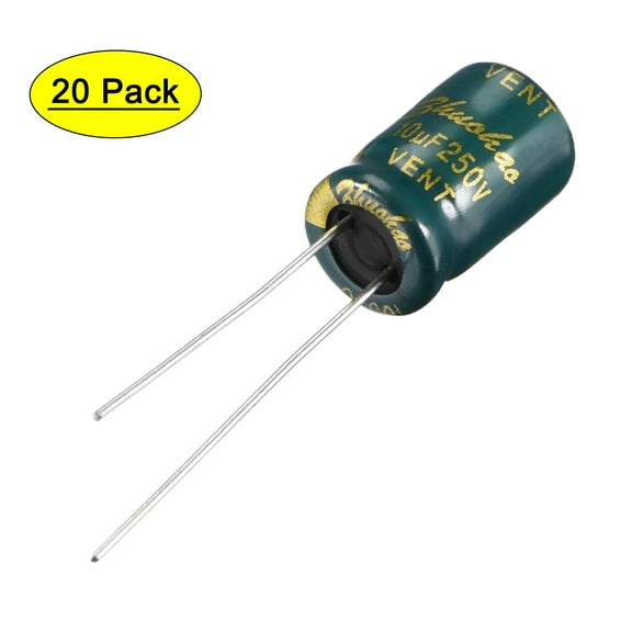 Uxcell 8x12mm 10uF 250V Low ESR Aluminum Radial Electrolytic Capacitors 20 Pack