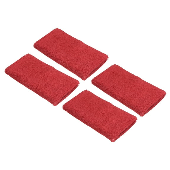 Uxcell 8x15cm Sport Wrist Bands Terry Absorbent Athletic Sweatband, Red 4 Pack