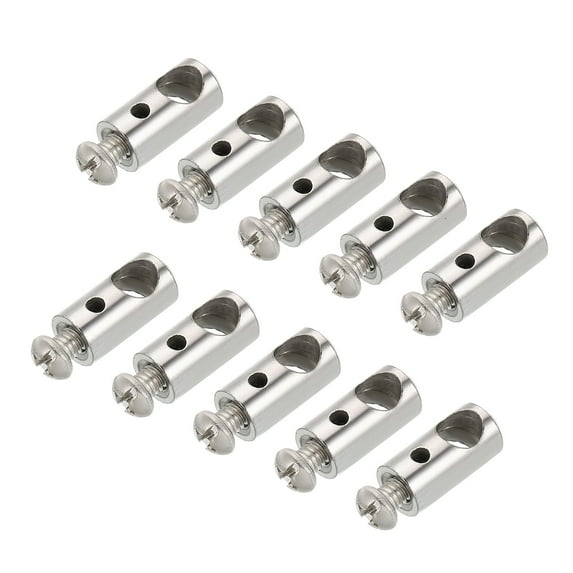 Uxcell 8x17mm Wire Rope Clips 2.5mm 6.1mm Double Holes Steel Wire Lock Cable Clamps, 10 Pcs