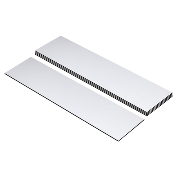 Uxcell 8x2" Blank Name Plates, 5Pcs Custom Engraved Name Plate, Brushed Silver, Black
