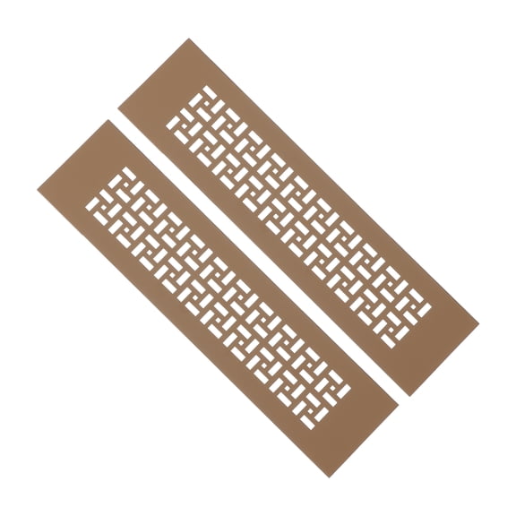 Uxcell 8x2Inch Door Air Vent Cover, 1 PCS Heavy Duty Aluminum Grille Ventilation Cover Louvered for Wardrobe Doors, Brown