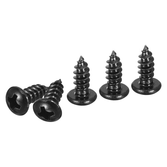 Uxcell #8x3/8" Black Screws - 25Pack - 304 Stainless Steel Pan Head Phillips Screw