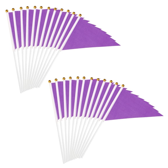 Uxcell 25 Pcs 8x3 inch Mini Pennant Flags for DIY Graffiti Purple