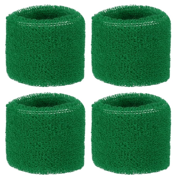 Uxcell 8x5cm Sport Wrist Bands Terry Absorbent Athletic Sweatband, Green 4 Pack
