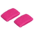 thumbnail image 1 of Uxcell 8x5cm Sport Wrist Bands Terry Absorbent Athletic Sweatband, Rose Red 2 Pack, 1 of 6
