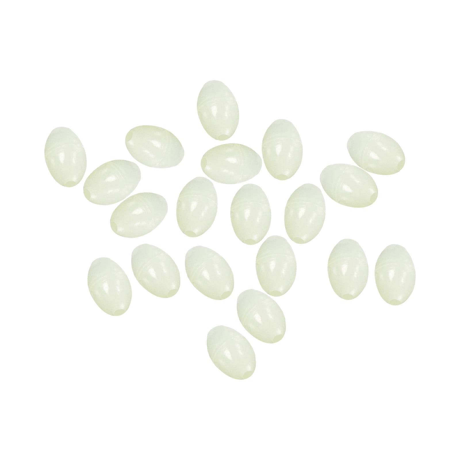 Uxcell 7x5mm Oval Soft Plastic Luminous Glow Fishing Beads Tackle Tool  White 200 Pieces 