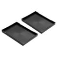 thumbnail image 1 of Uxcell 8x6" Fast Food Tray, 2 Pack Plastic Multi-Purpose Rectangle Serving Tray for Restaurant Home Kitchen, Black, 1 of 5