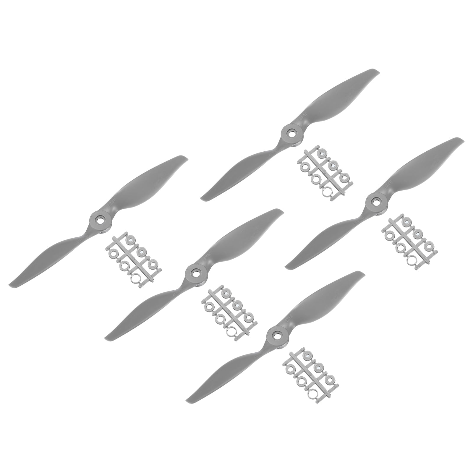 Uxcell 8x6 Inch RC Propellers 2-Vane Blades Props Gray with Adapter ...