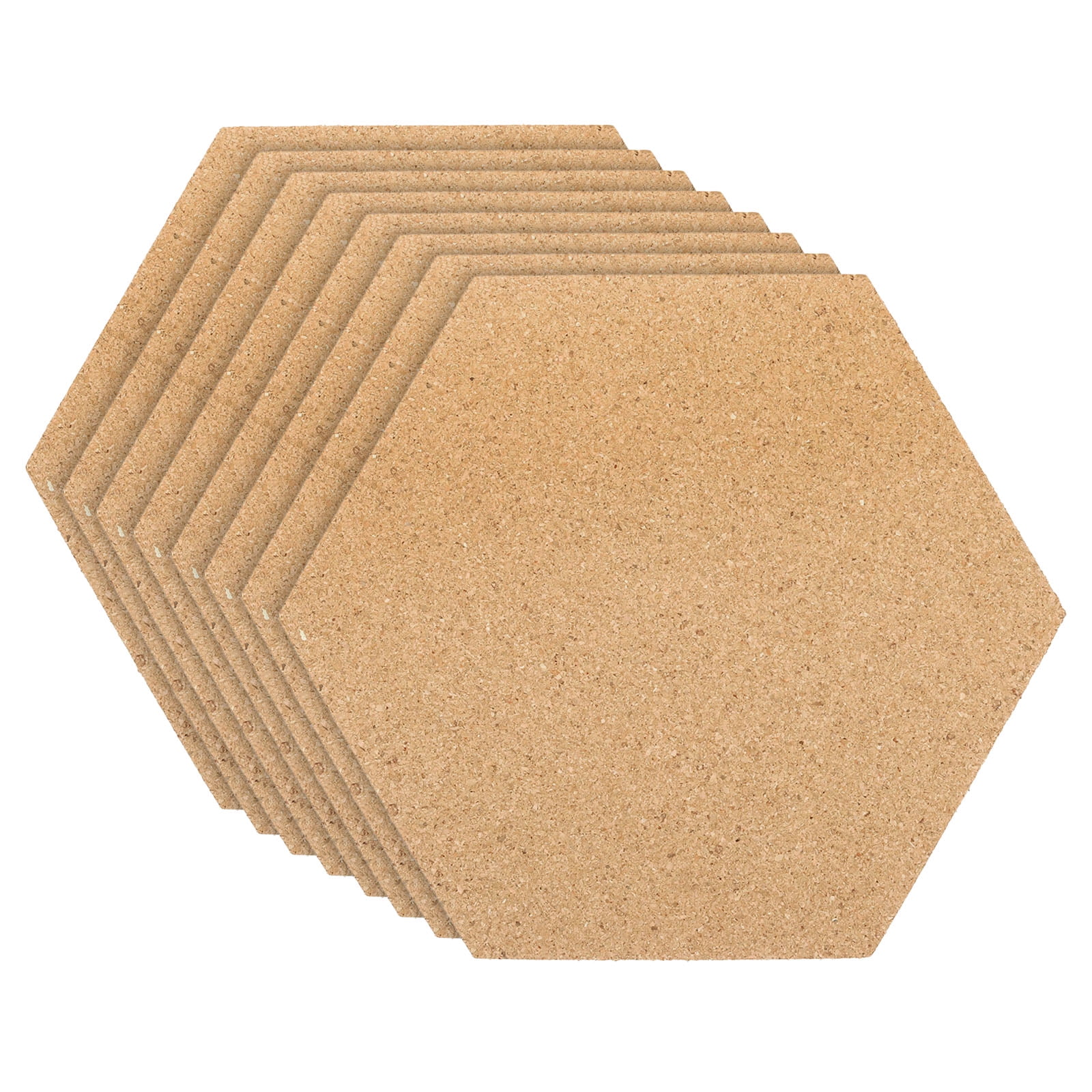 Uxcell 8x7" 1/4" Thick Cork Board Tiles, 8 Pack Self Adhesive Hexagon