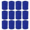 thumbnail image 1 of Uxcell 8x8cm Sport Wrist Bands Terry Absorbent Athletic Sweatband, Blue 12 Pack, 1 of 8