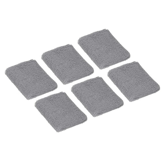 Uxcell 8x8cm Sport Wrist Bands Terry Absorbent Athletic Sweatband, Gray 6 Pack