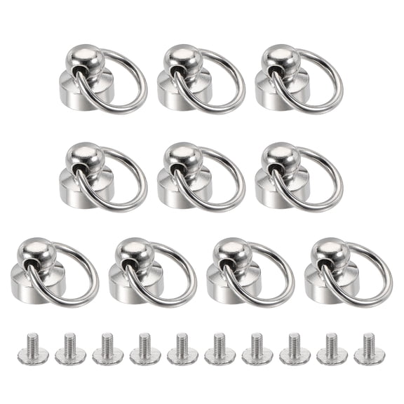 Uxcell 8x8mm Pull Ring Rivets Studs Brass Electroplating Silver Tone 9x9.3mm