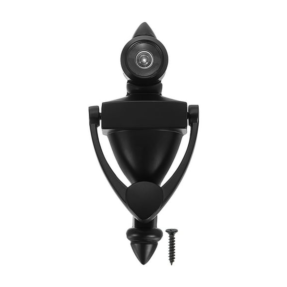 Uxcell 9/16" 1 Pcs Door Knocker with Viewer Die-Cast Construction Home Black