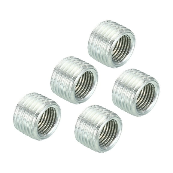 Uxcell 9/16-18 to M10 Thread Adapters Sleeve Reducing Nut 10mm Screw Pipe Threaded Tube Coupler Connector 5 Pack
