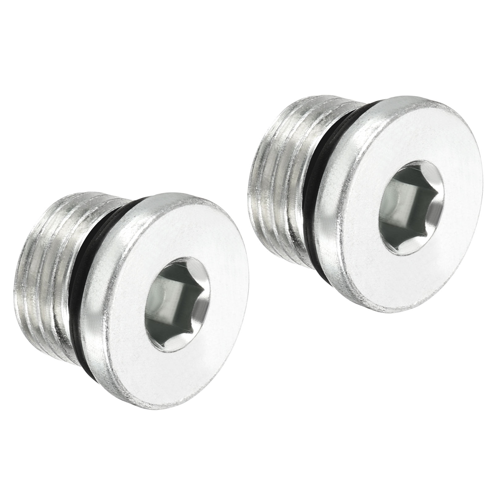 Uxcell 9/16-18UNF Internal Hex Head Pipe Fitting Plug, 2 Pack Male ...