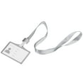 thumbnail image 1 of Uxcell 9.2x6.5cm Horizontal Aluminum Badge Holder with Metal Hook Lanyard Silver Tone, 1 of 7
