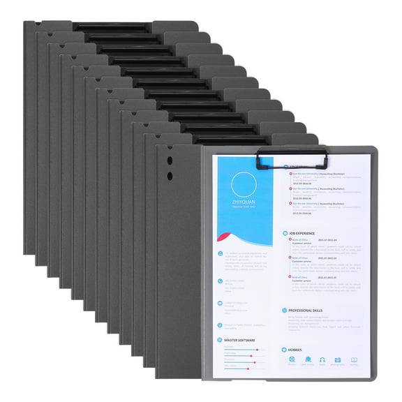 Uxcell 9.3 x 12.6" Pressboard Report Cover, 12 Pcs 100 Sheets Capacity Portfolio Folder, Black (Vertical Style)