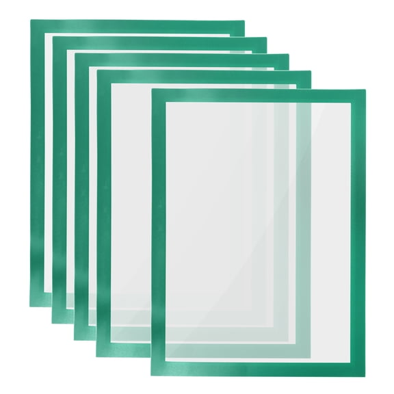 Uxcell 9.37" x 12.8" Magnetic Display Frame A4 Adhesive Magnetic Sign Holder Green 5 Pack