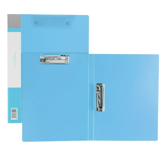 Uxcell 9.3x12.2" Punchless Binder Clamp, 2 Pcs Plastic Double Strong Clip Binder Sheet File Folder Protector, Blue