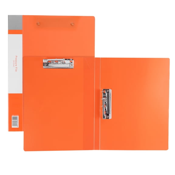 Uxcell 9.3x12.2" Punchless Binder Clamp, 2 Pcs Plastic Double Strong Clip Binder Sheet File Folder Protector, Orange