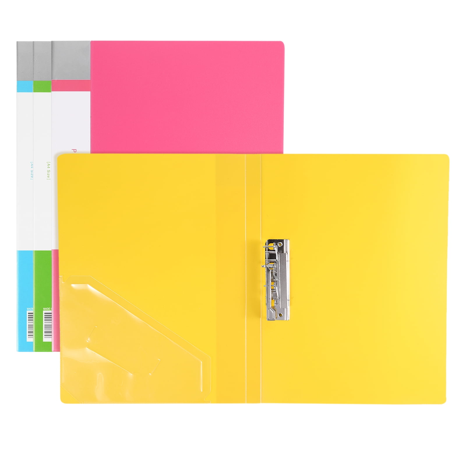Uxcell 9.3x12.2" Punchless Binder Clamp Set, 4 Pcs Single Strong Clip Binder Sheet File Protector, Multicolored