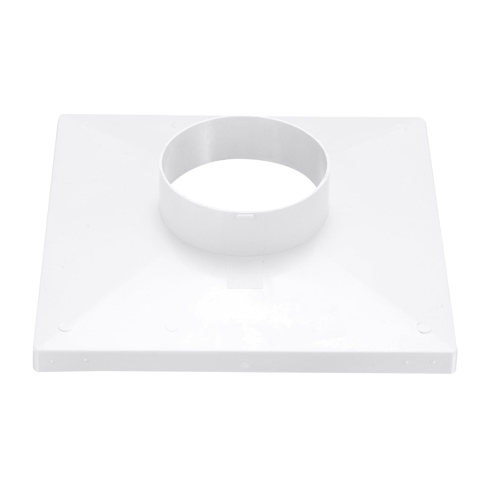 Uxcell 9" to 4" Duct Connector Flange, Plastic Square to Round Straight Dryer Vent Wall Plate for Air Heating Cooling Ventilation System HVAC Exhaust Fan, White