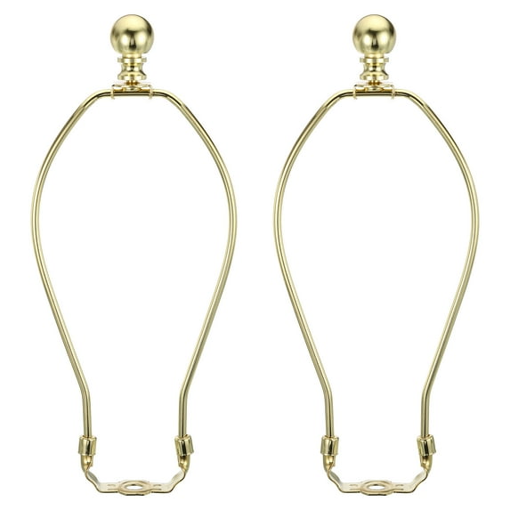 Uxcell 9.5 Inch Lamp Harp Kit with Finial Lamp Shade Holder Gold Tone 2 Set