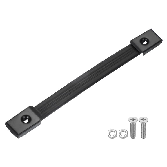 Uxcell 9.5 Inch Rubber Handle Strap Replacement with Metal End Caps, Black