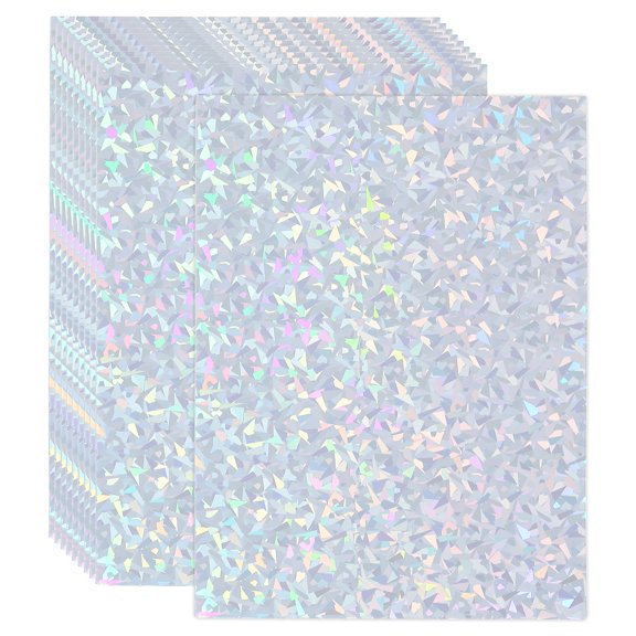 Uxcell 9.5"x7" Holographic Cardstock, 40 Pack Metallic Iridescent Mirror Paper Foil Board Reflective Sheets, Style 2