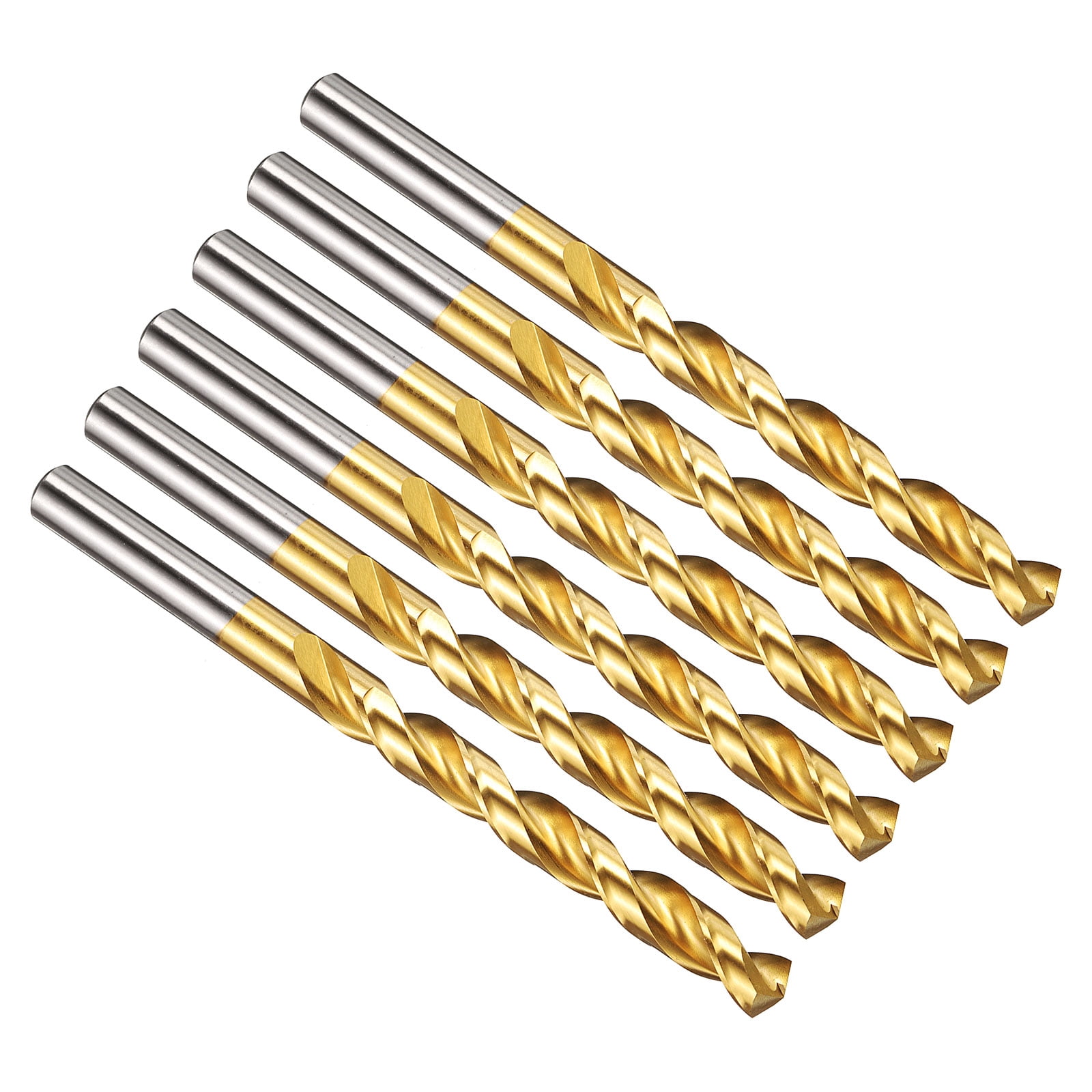 Uxcell 9.5mm Drill Bit, M42 8% Cobalt High-Speed Steel Jobber Straight Shank 135° Titanium Nitride (TiN) Coated for Hard Metal Stainless Steel - 6 Pack