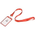 thumbnail image 1 of Uxcell 9.5x5.8cm Vertical Aluminum Badge Holder with Metal Hook Lanyard Red, 1 of 7