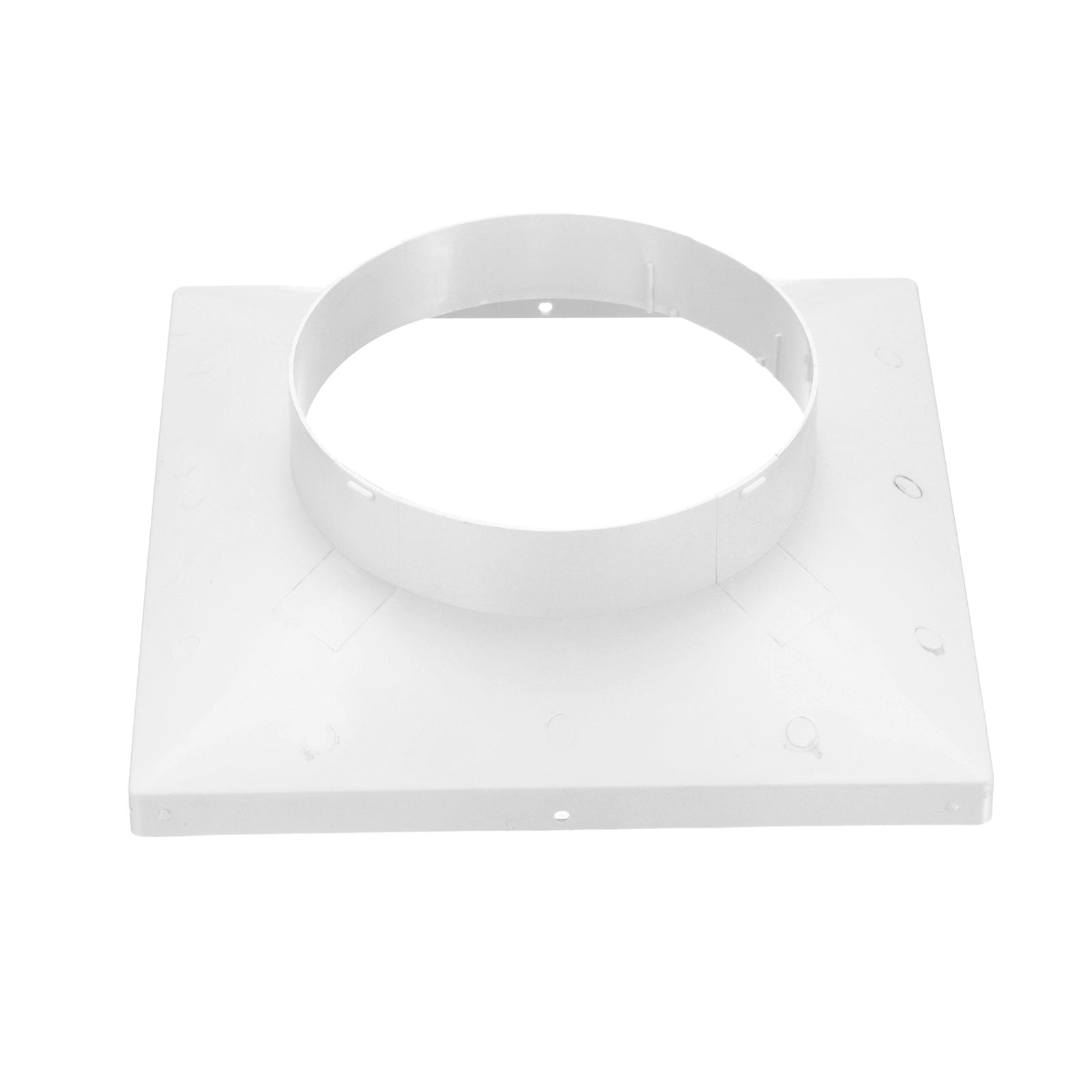 Uxcell 9" to 6" Duct Connector Flange, Plastic Square to Round Straight Dryer Vent Wall Plate for Air Heating Cooling Ventilation System HVAC Exhaust Fan, White